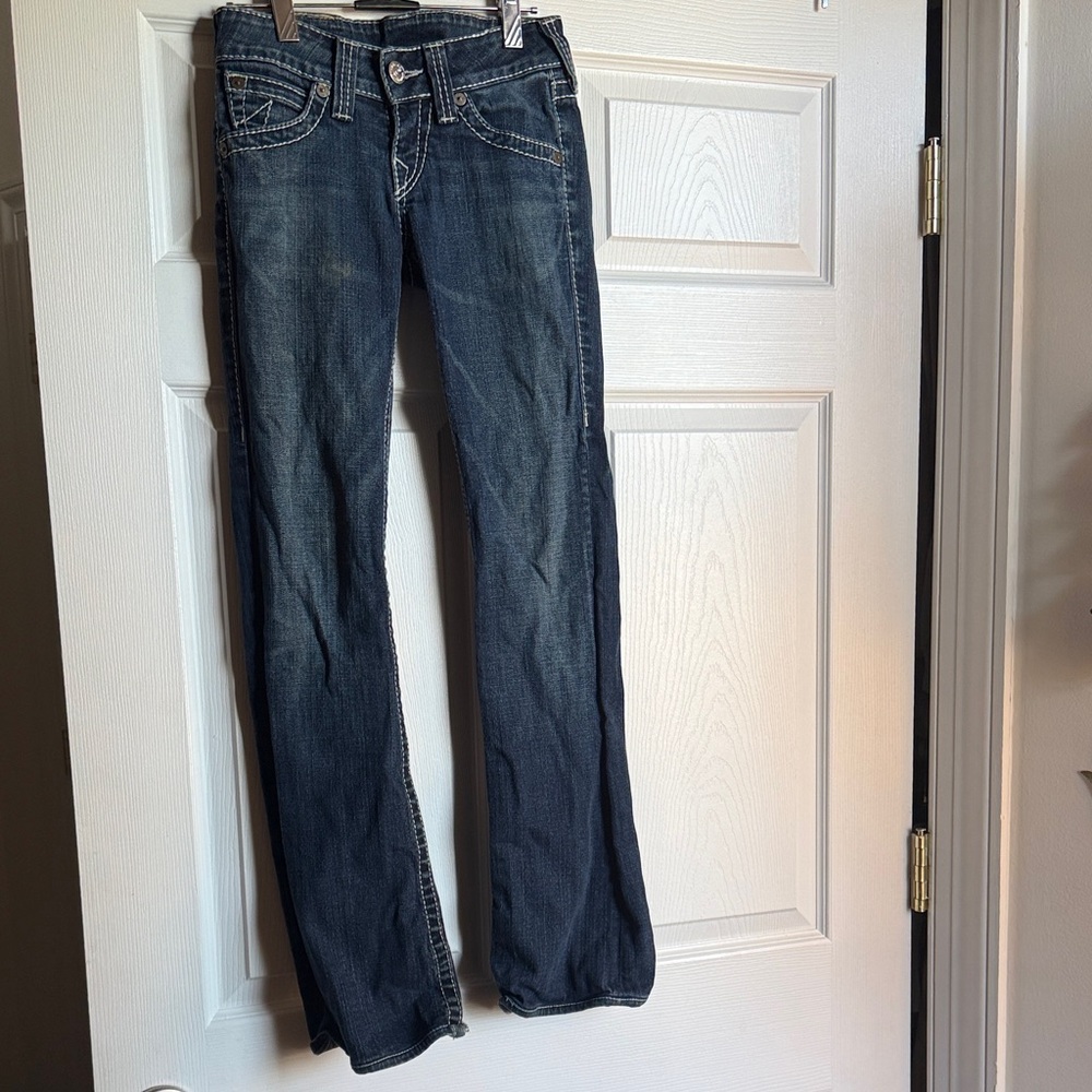 True Religion Women’s Indigo MADE IN USA Vintage Jeans with White Stitching